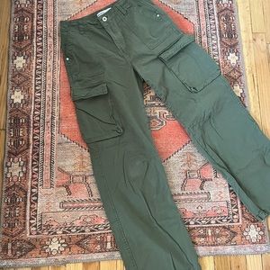 Bershka Olive Green Cargo Pants